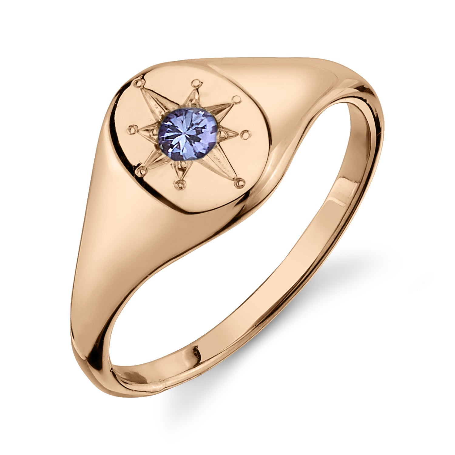 TANZANITE NORTH STAR SIGNET RING