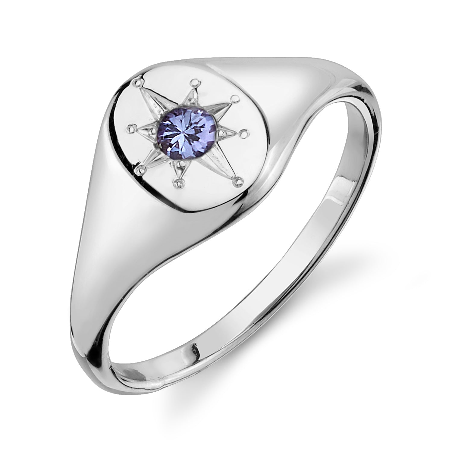 TANZANITE NORTH STAR SIGNET RING