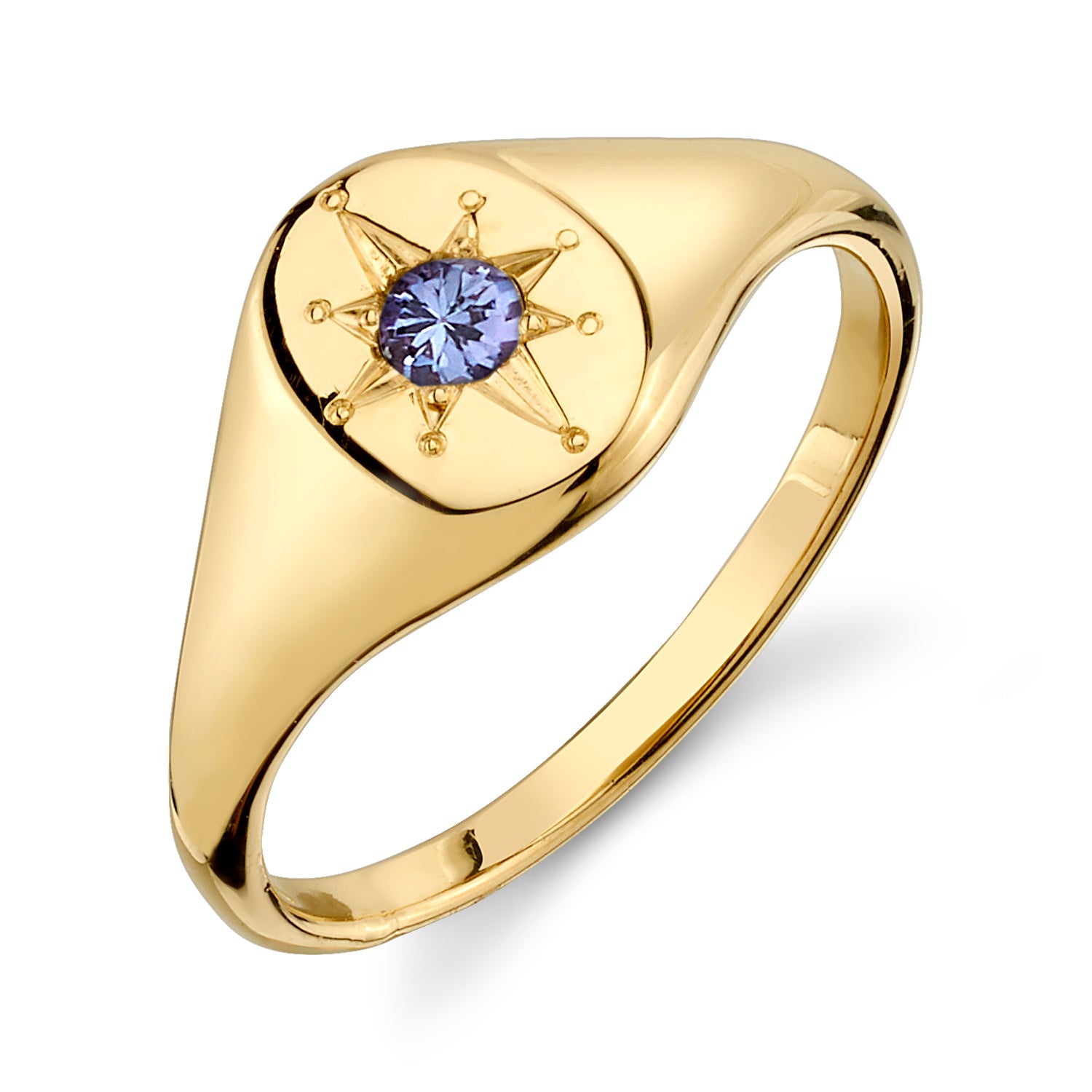 TANZANITE NORTH STAR SIGNET RING