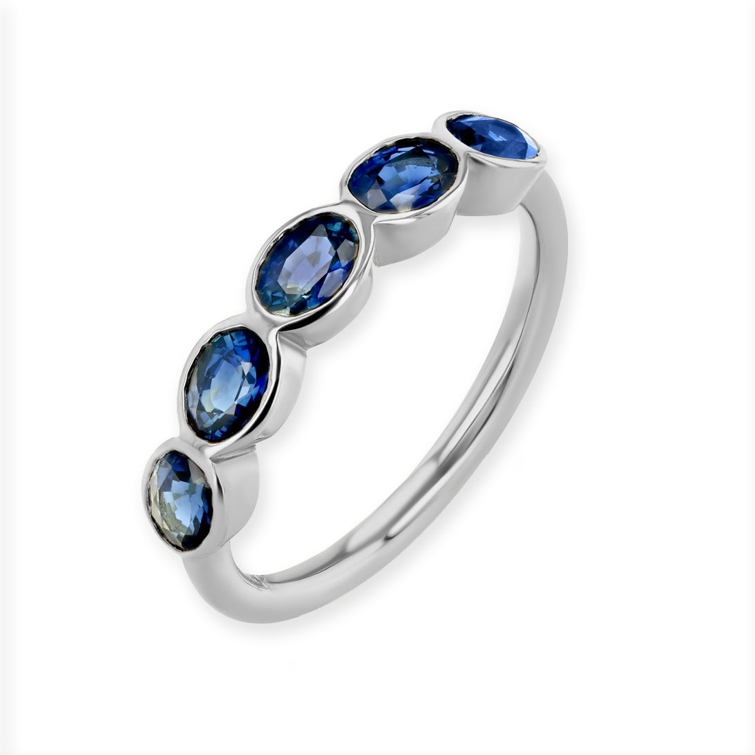 SAPPHIRE OVAL BEZEL RING