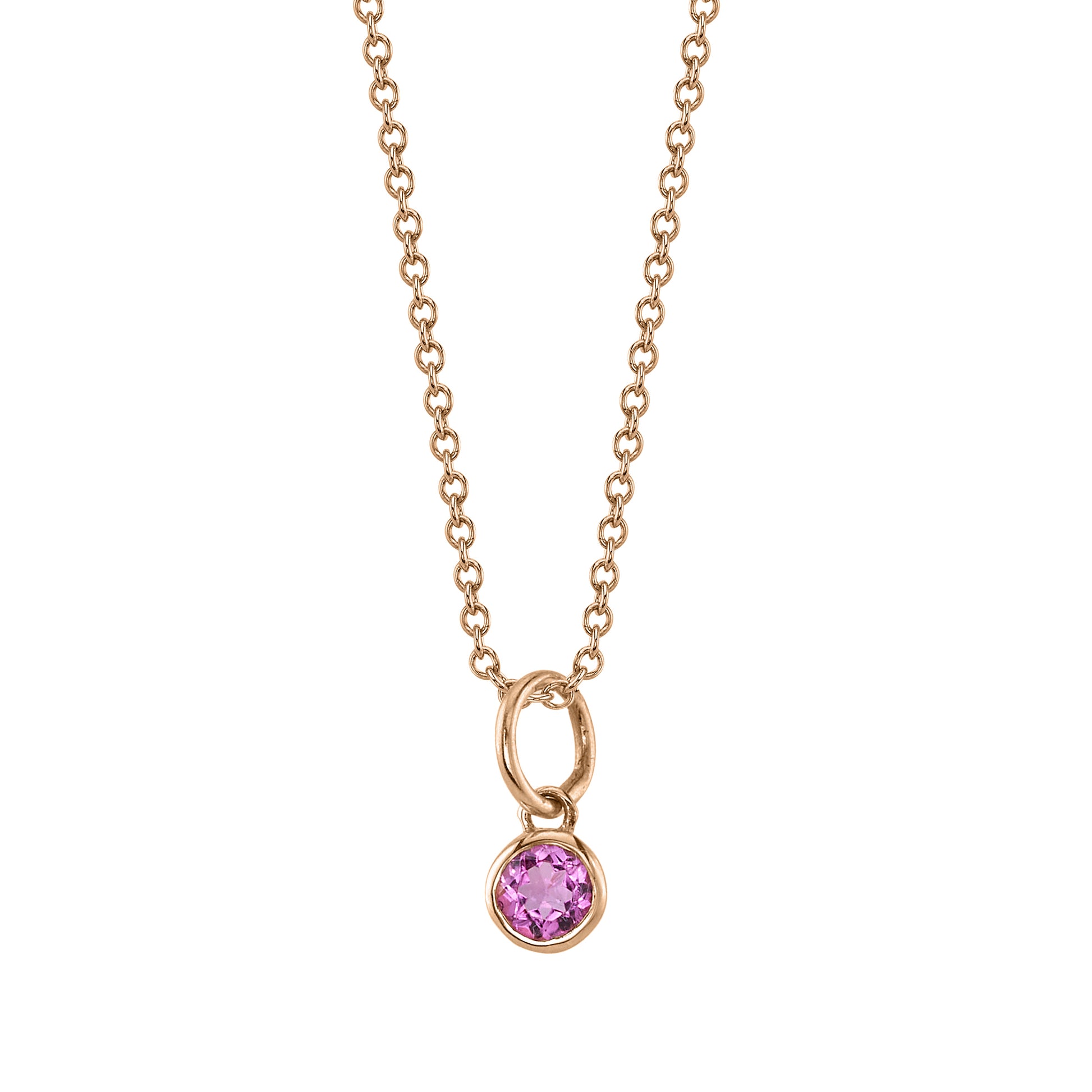 PINK TOURMALINE BIRTHSTONE CHARM