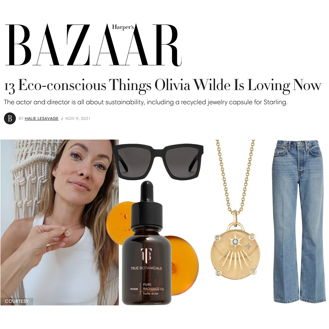 Starling x Conscious Commerce Sundial Charm in Harper's Bazaar!