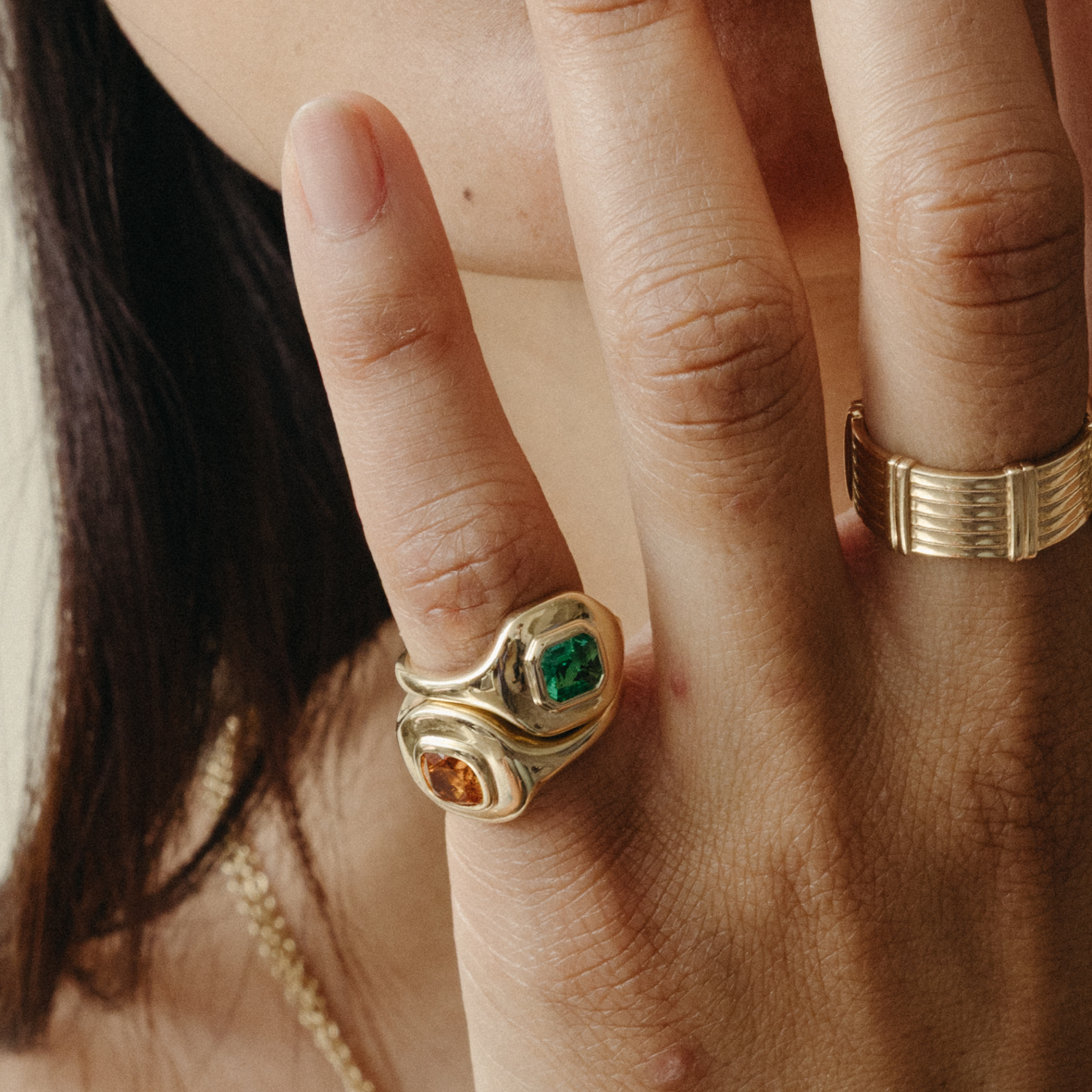 0.57ct Muzo Emerald Ripple Ring