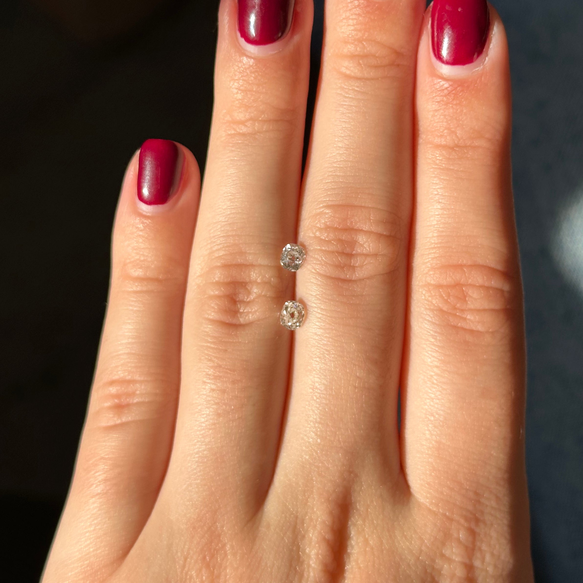 Bespoke 0.59ct Old Mine Diamond Pair