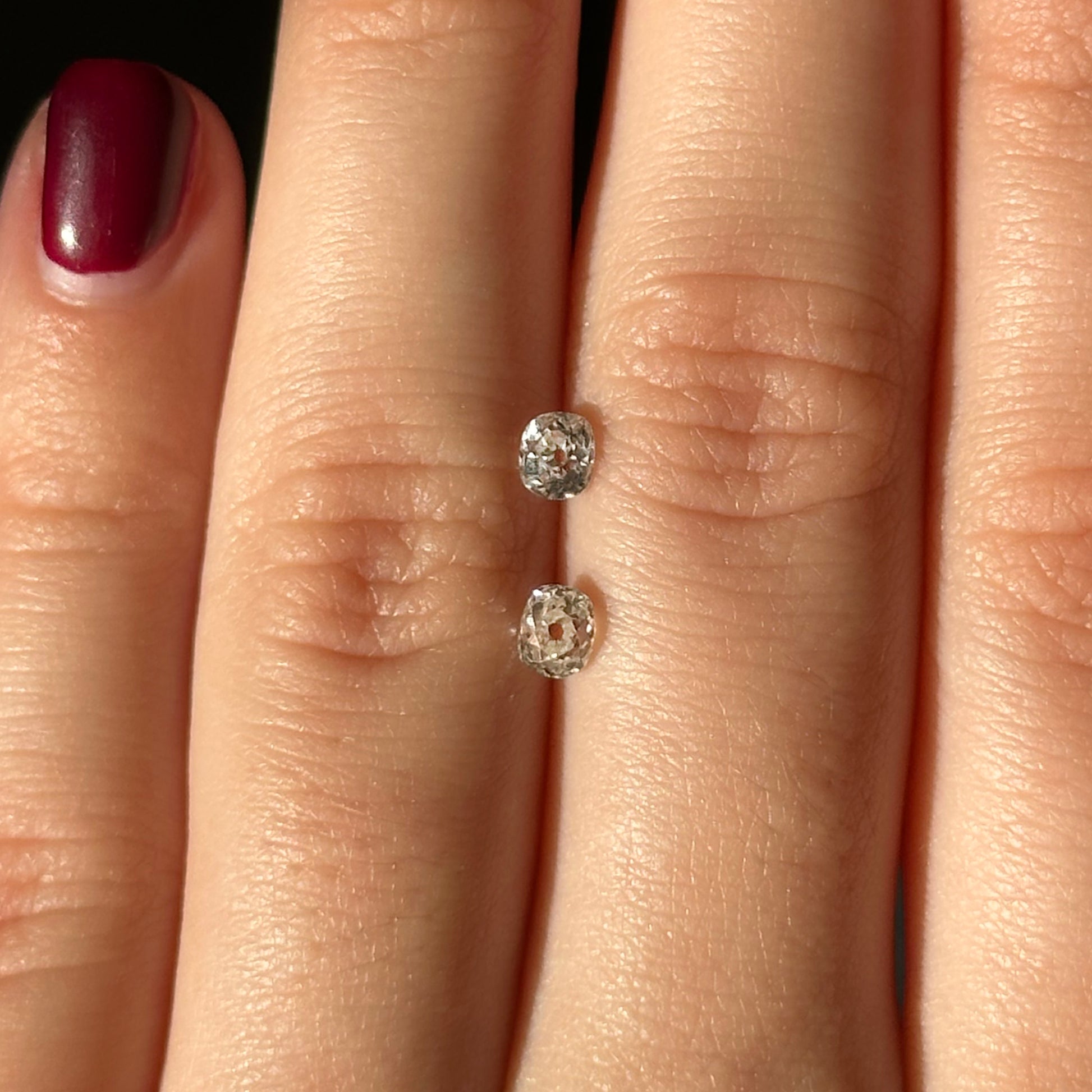 Bespoke 0.59ct Old Mine Diamond Pair