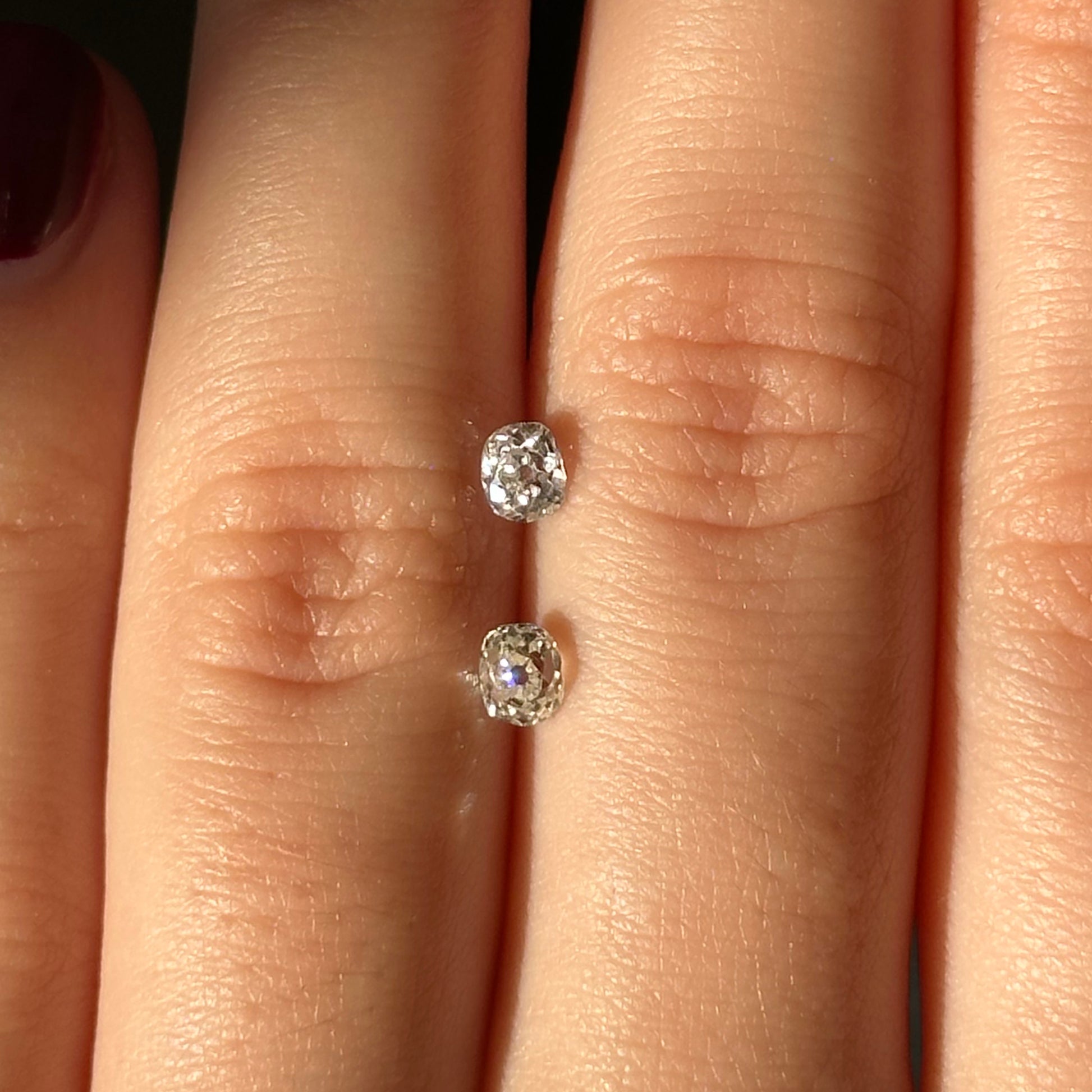 Bespoke 0.59ct Old Mine Diamond Pair