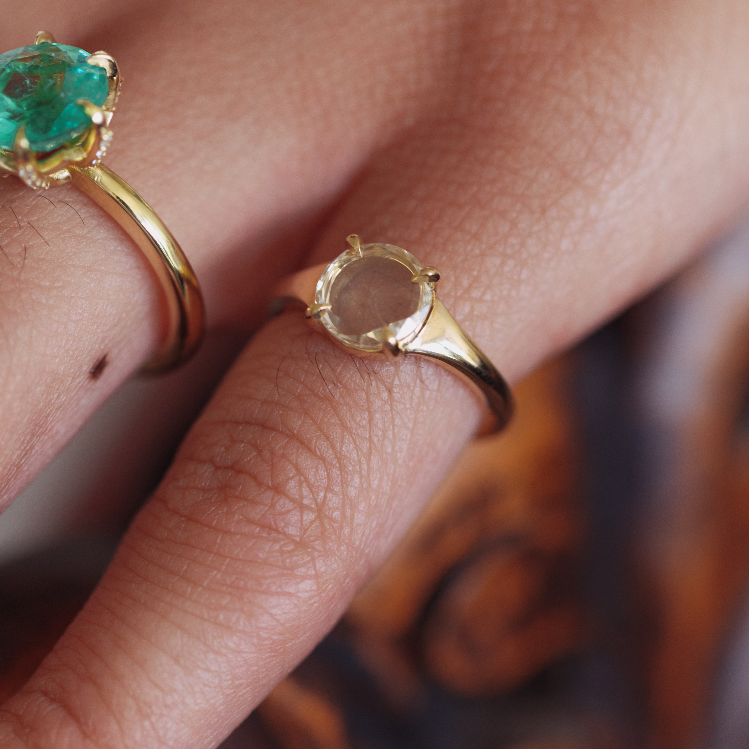 0.81ct Sapphire Rose Cut Lark Ring