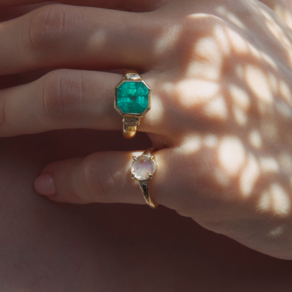 0.81ct Sapphire Rose Cut Lark Ring