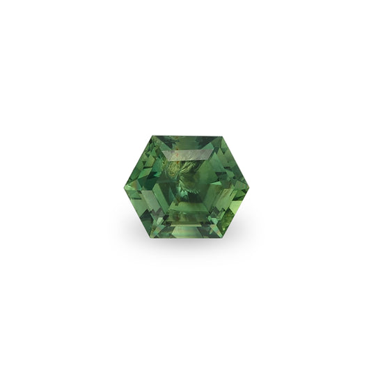 BESPOKE 0.94CT HEXAGON GREEN SAPPHIRE