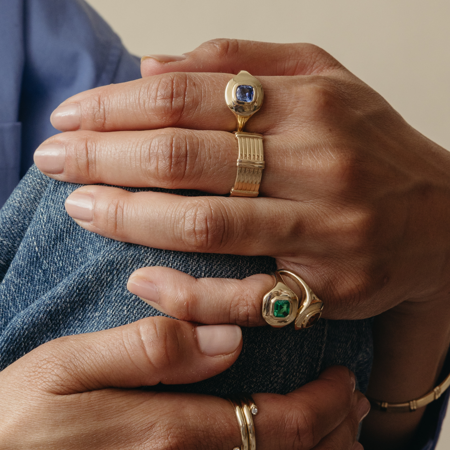 0.96ct Sapphire Ripple Ring