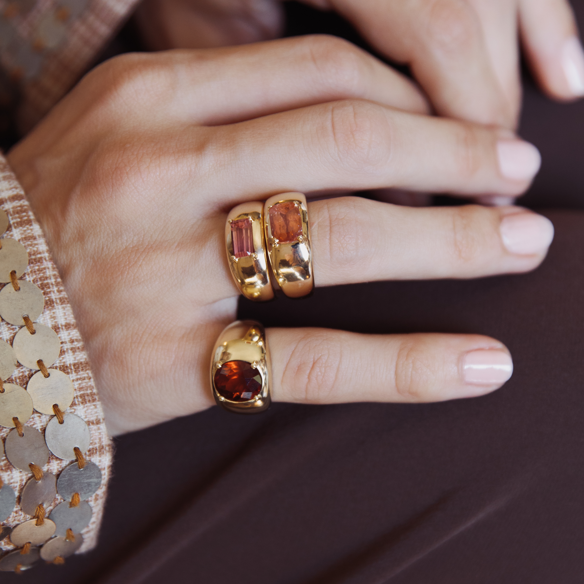 0.98ct Imperial Topaz Step Cut Cloud Ring