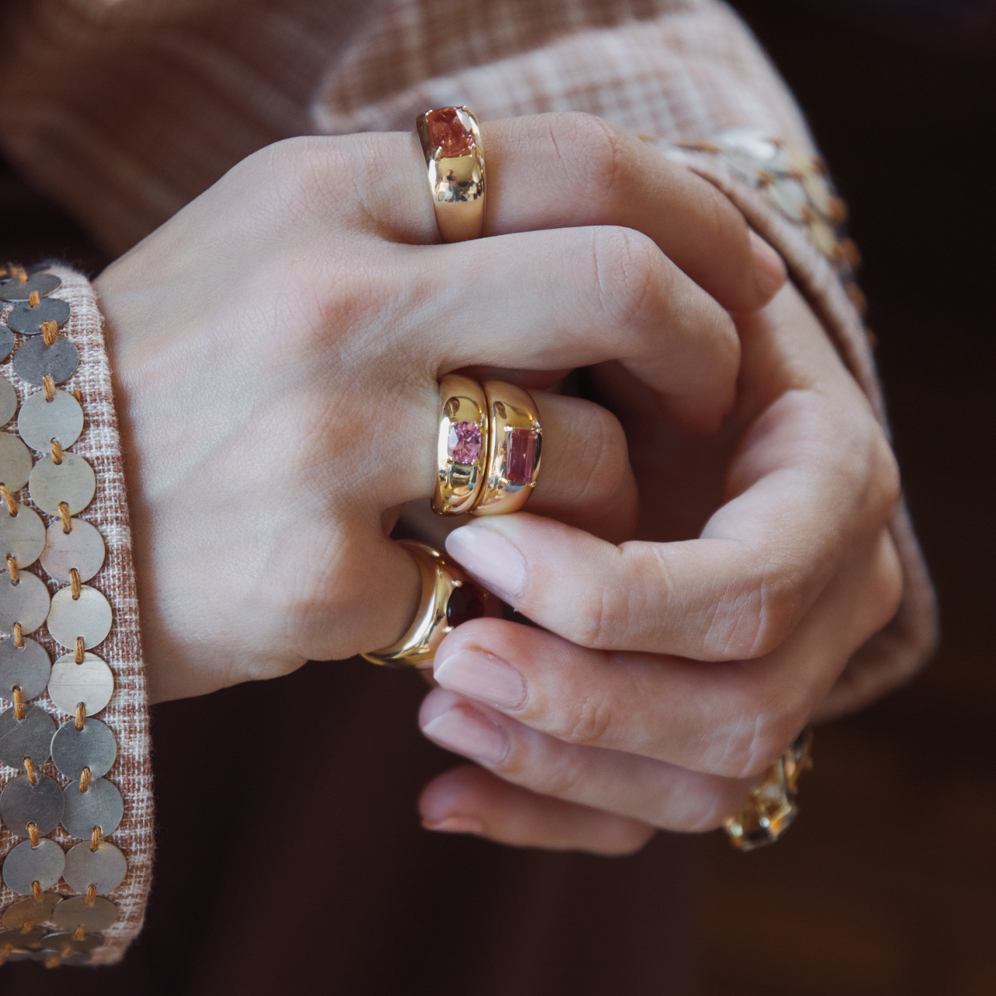 0.98ct Imperial Topaz Step Cut Cloud Ring