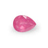 Pink spinel pear-shaped gemstone on a white background