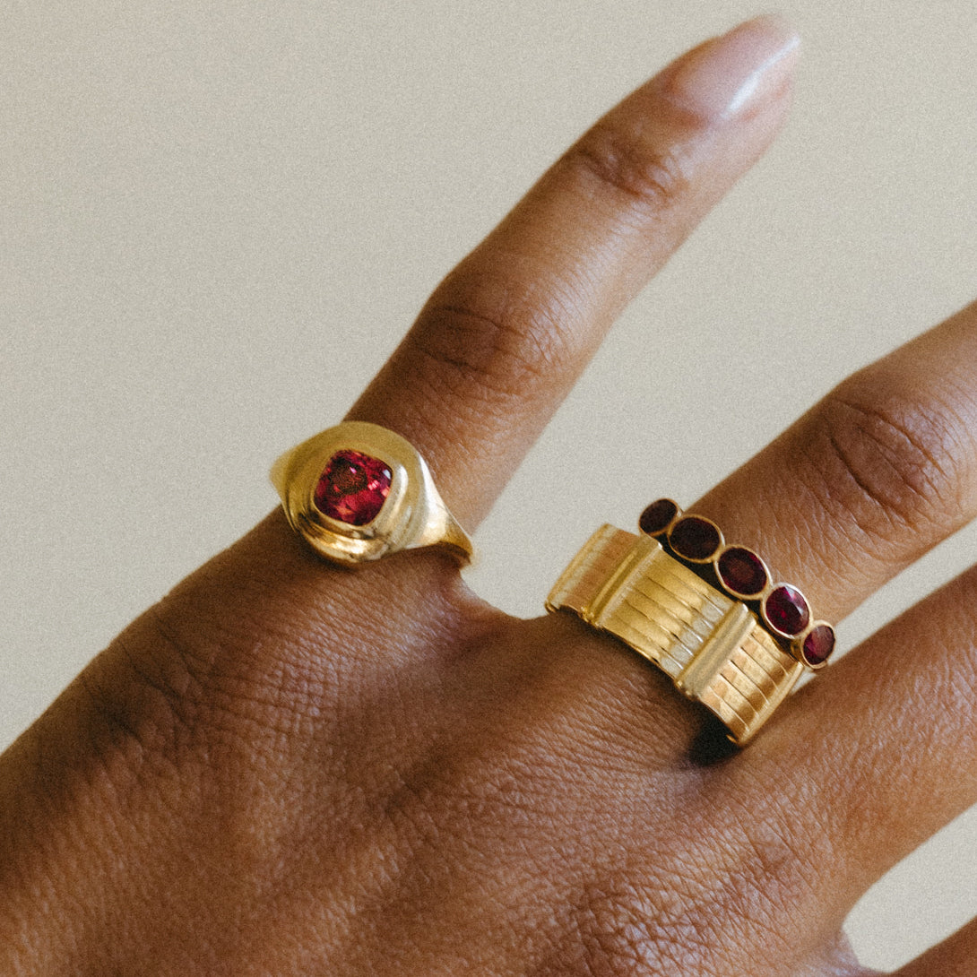 1.10CT PINK SPINEL RIPPLE RING