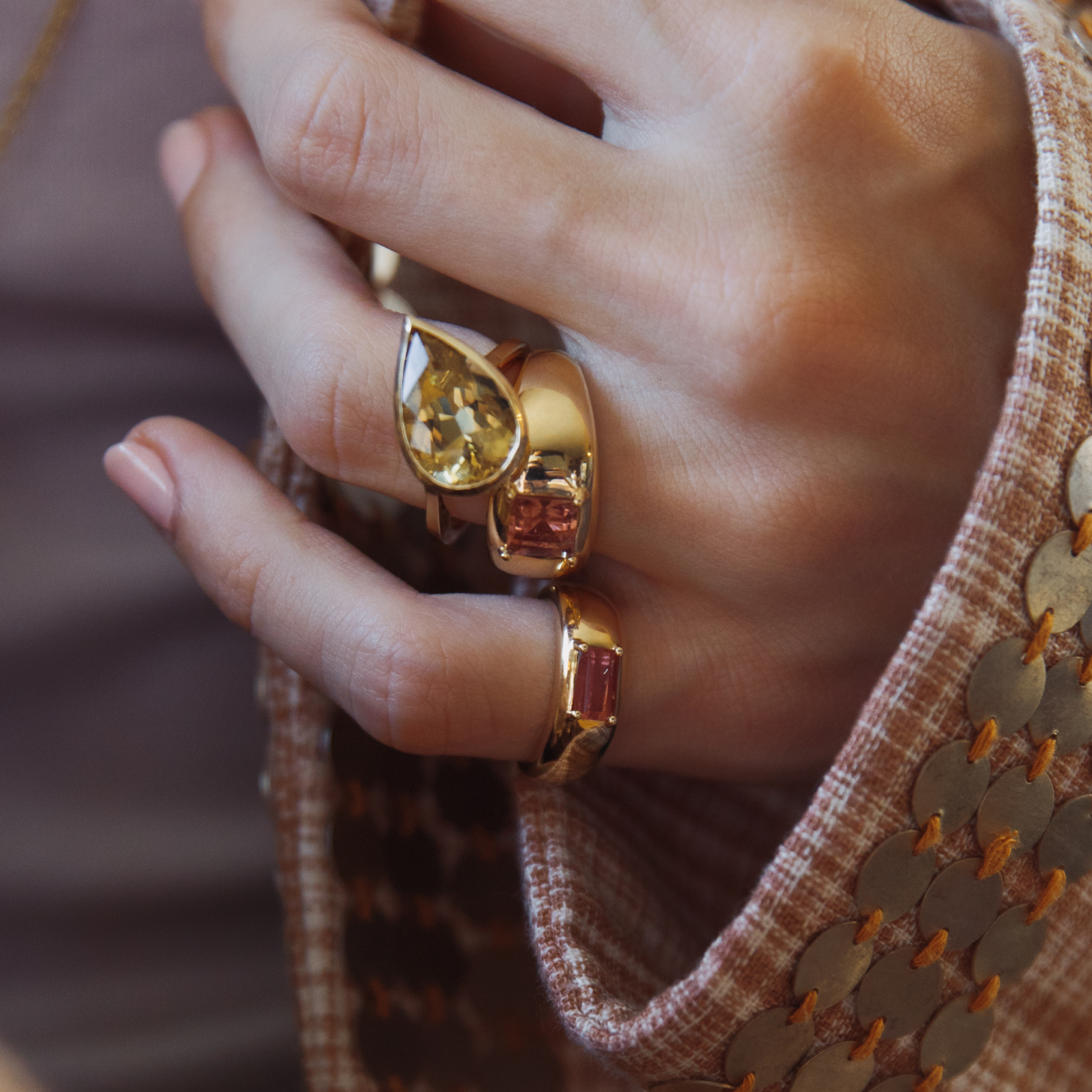 1.35ct Imperial Topaz Step Cut Cloud Ring