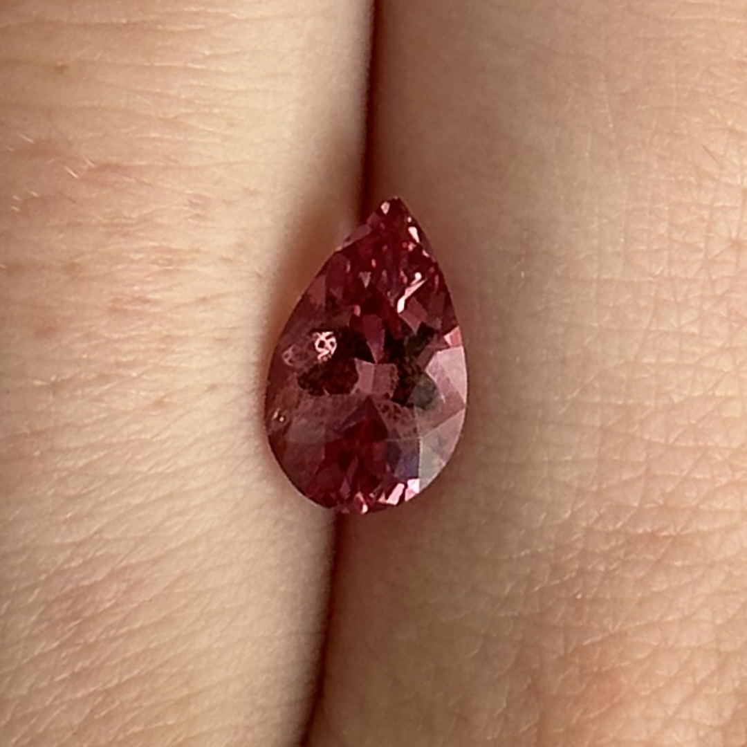 Bespoke 1.38ct Dark Pink Spinel Pear Cut