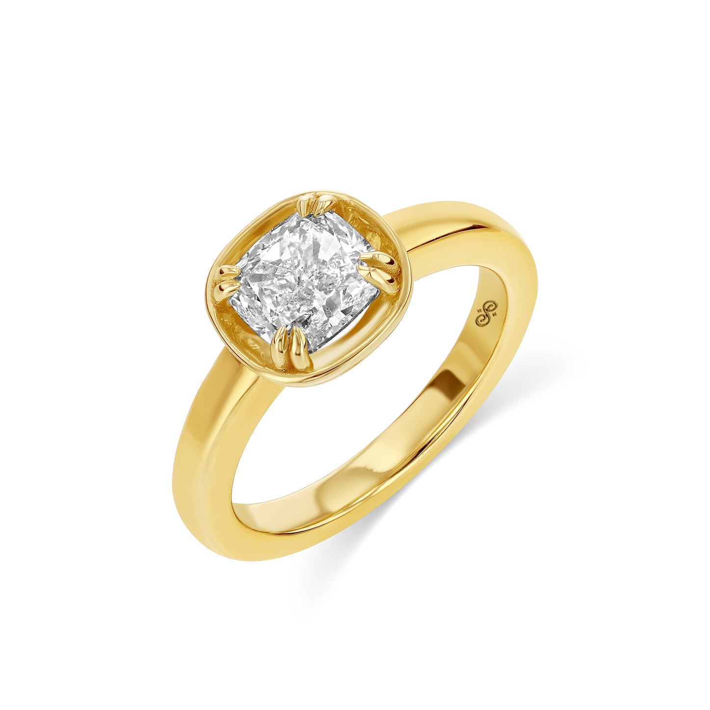 1.51ct Cushion Diamond Basket Ring