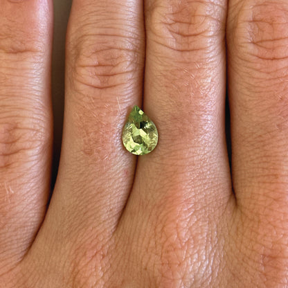 BESPOKE 1.56CT GREEN PERIDOT PEAR