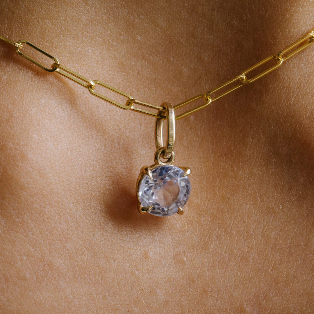 1.60ct Light Periwinkle Sapphire Prong Set Charm