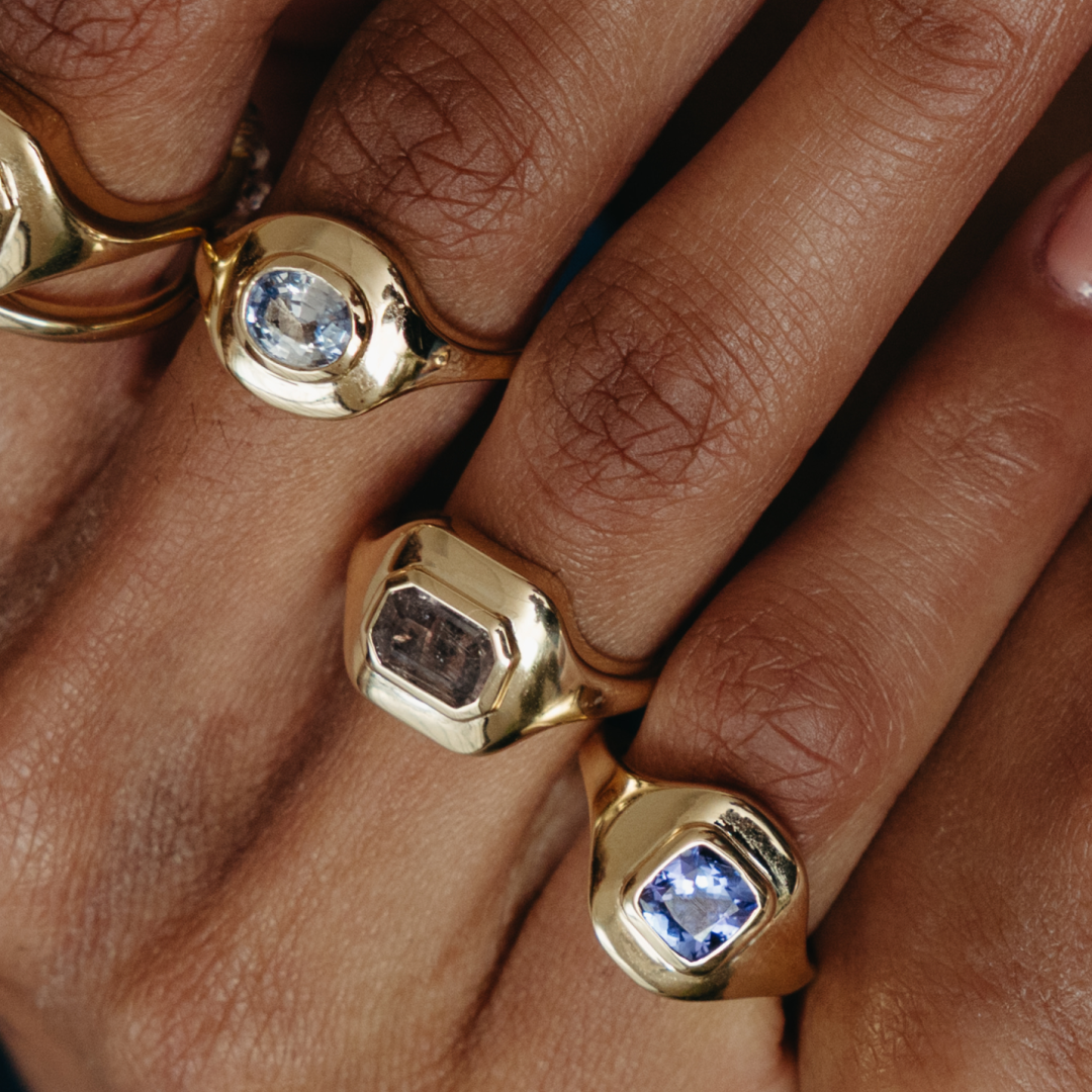 1.75ct Color-Change Sapphire Ripple Ring