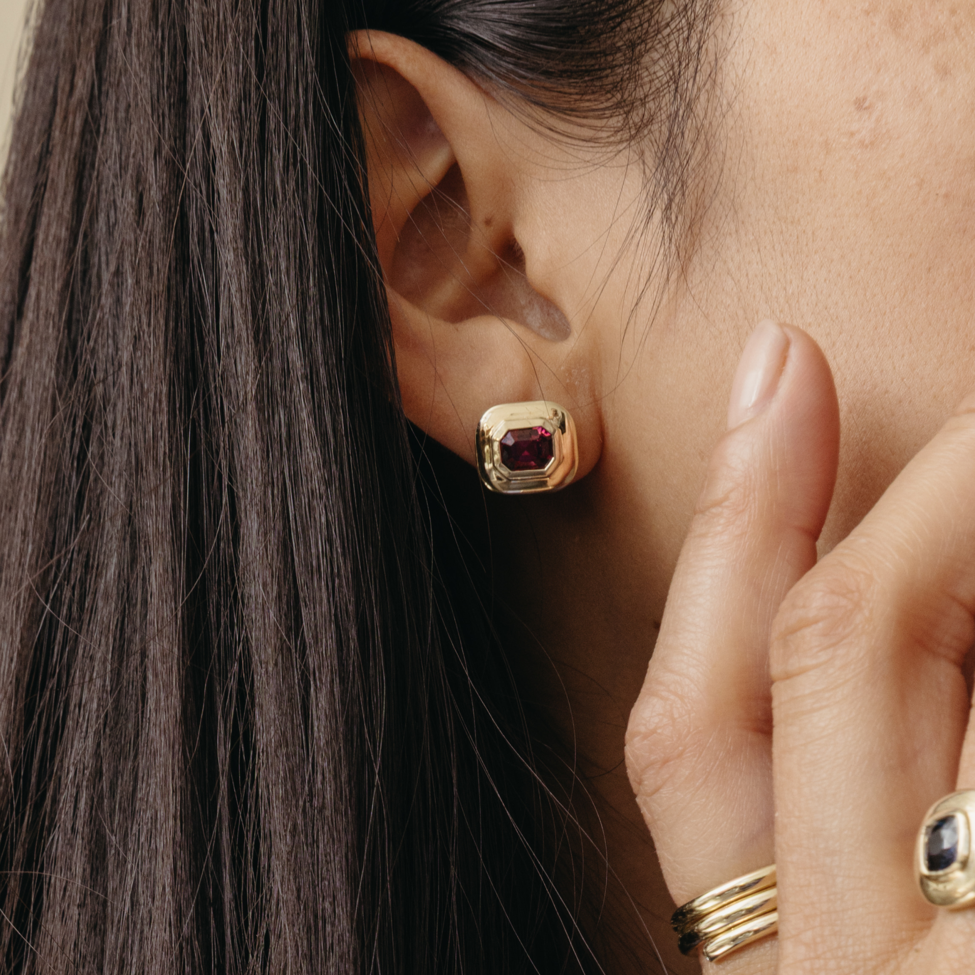 1.76tcw Garnet Ripple Stud Earrings