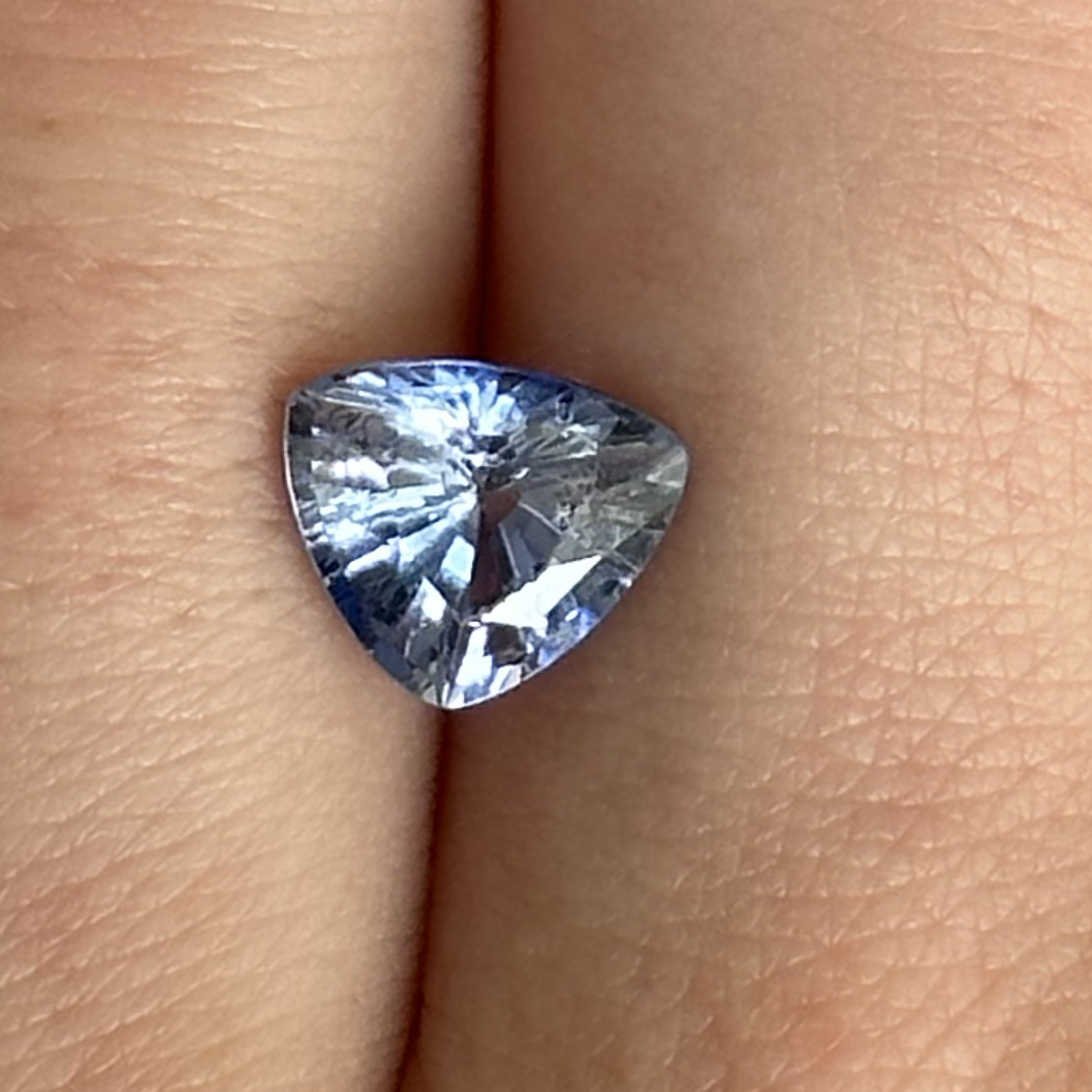 Bespoke 1.85ct Light Blue Sapphire Trilliant Cut