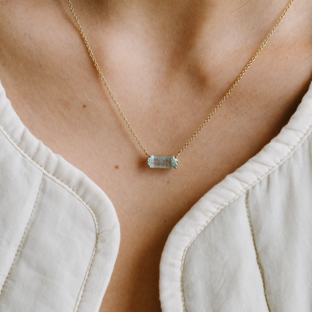 1.98ct Mint Beryl Prong Necklace