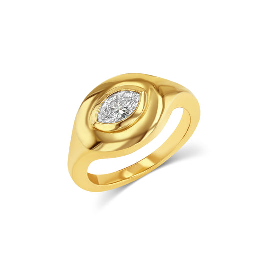 0.43CT DIAMOND MARQUISE RIPPLE RING