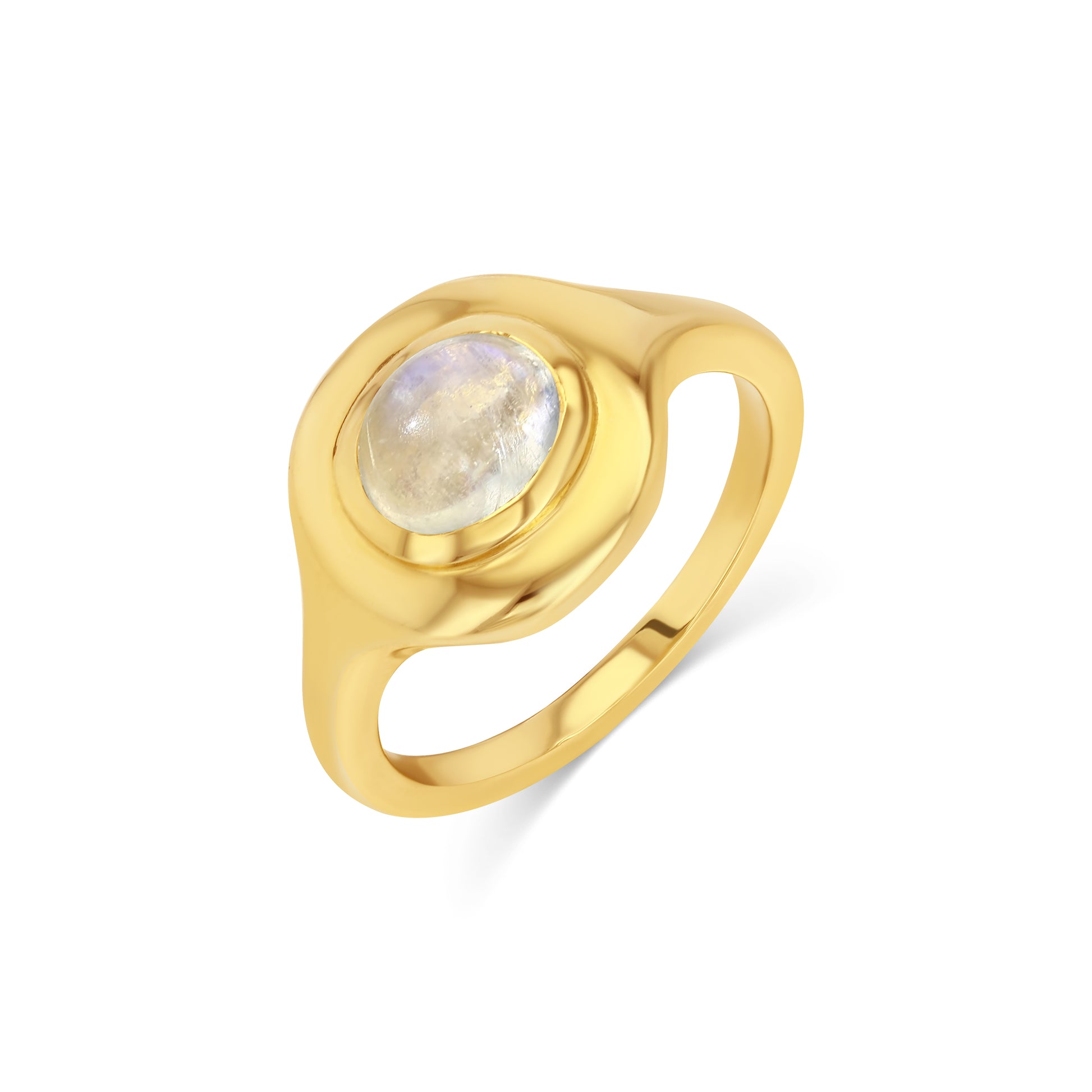 1.48ct Moonstone Oval Cabochon Ripple Ring