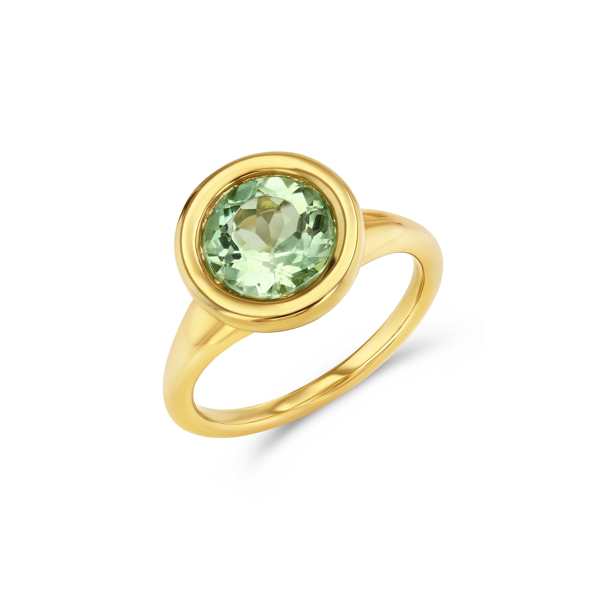 2.60ct Green Tourmaline Fluffy Bezel Ring
