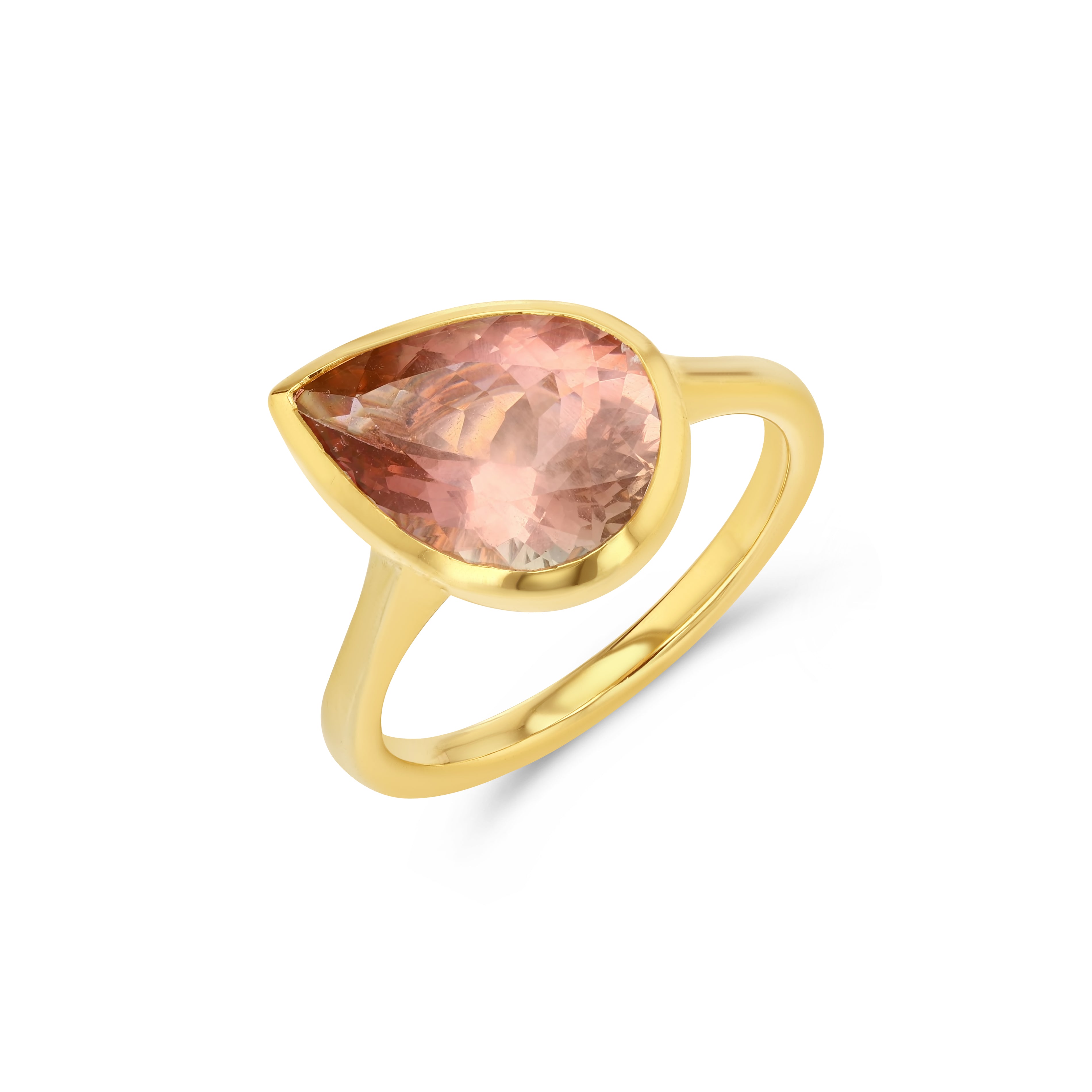 4.40ct Pink Tourmaline Titled Pear Ring