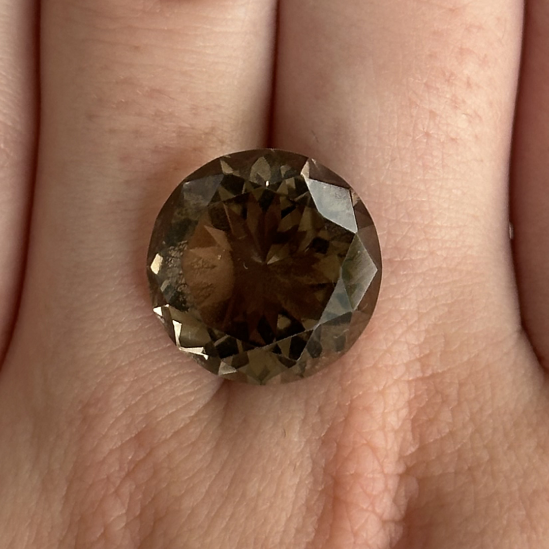 Bespoke 12.36ct Smokey Quartz Round Cut