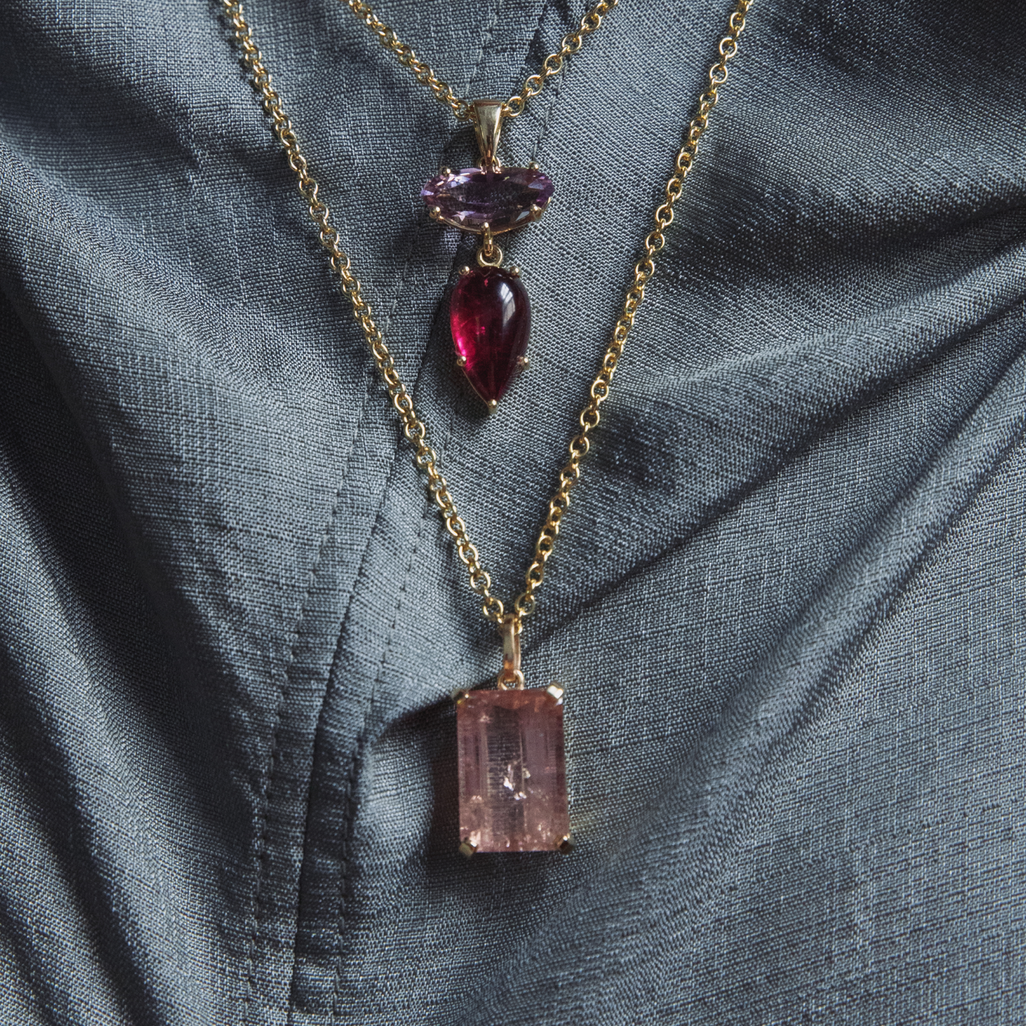 12.42ct Pink Tourmaline Emerald Cut Charm