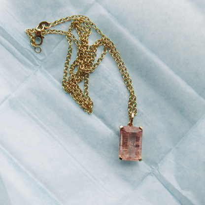 12.42ct Pink Tourmaline Emerald Cut Charm