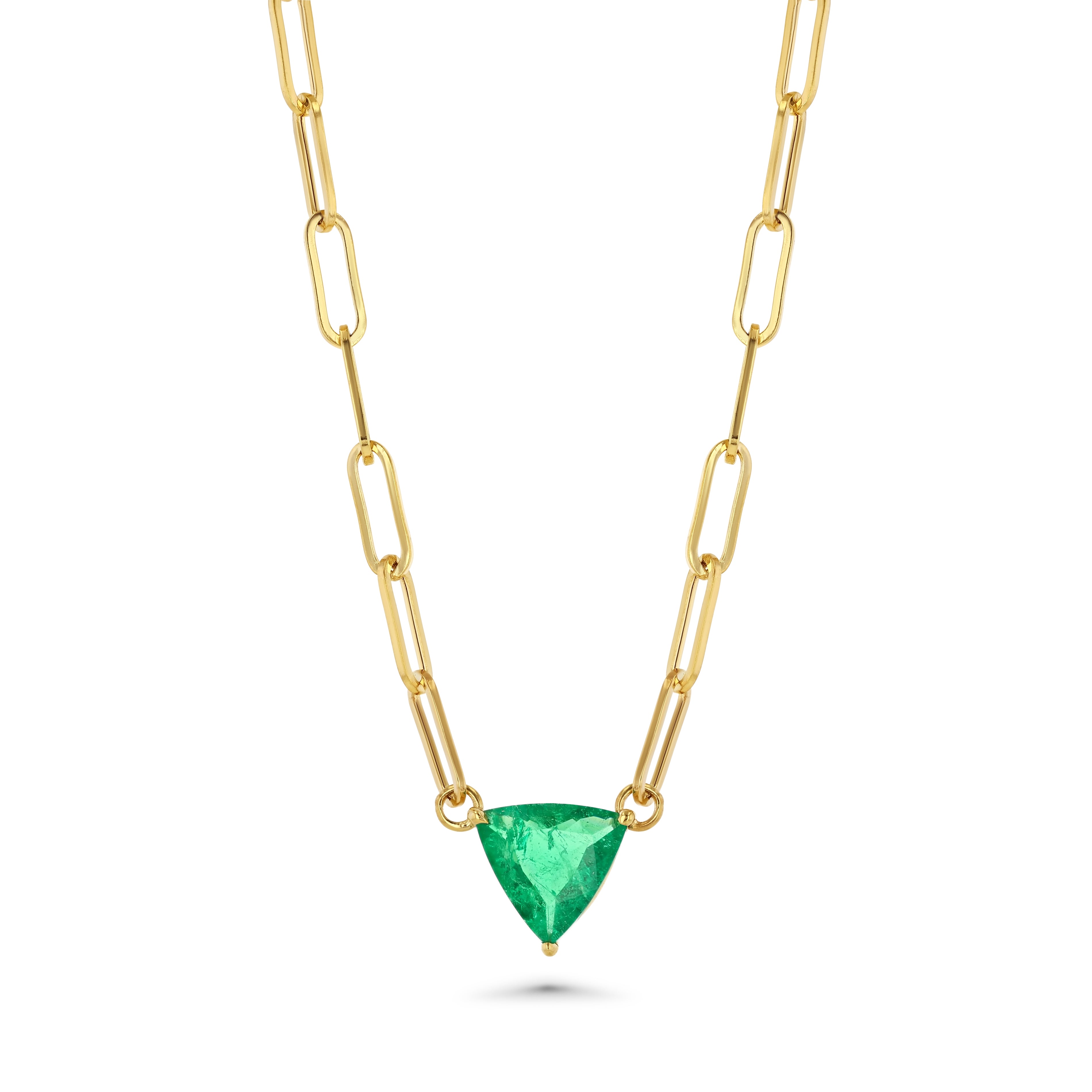 Emerald Trilliant Necklace