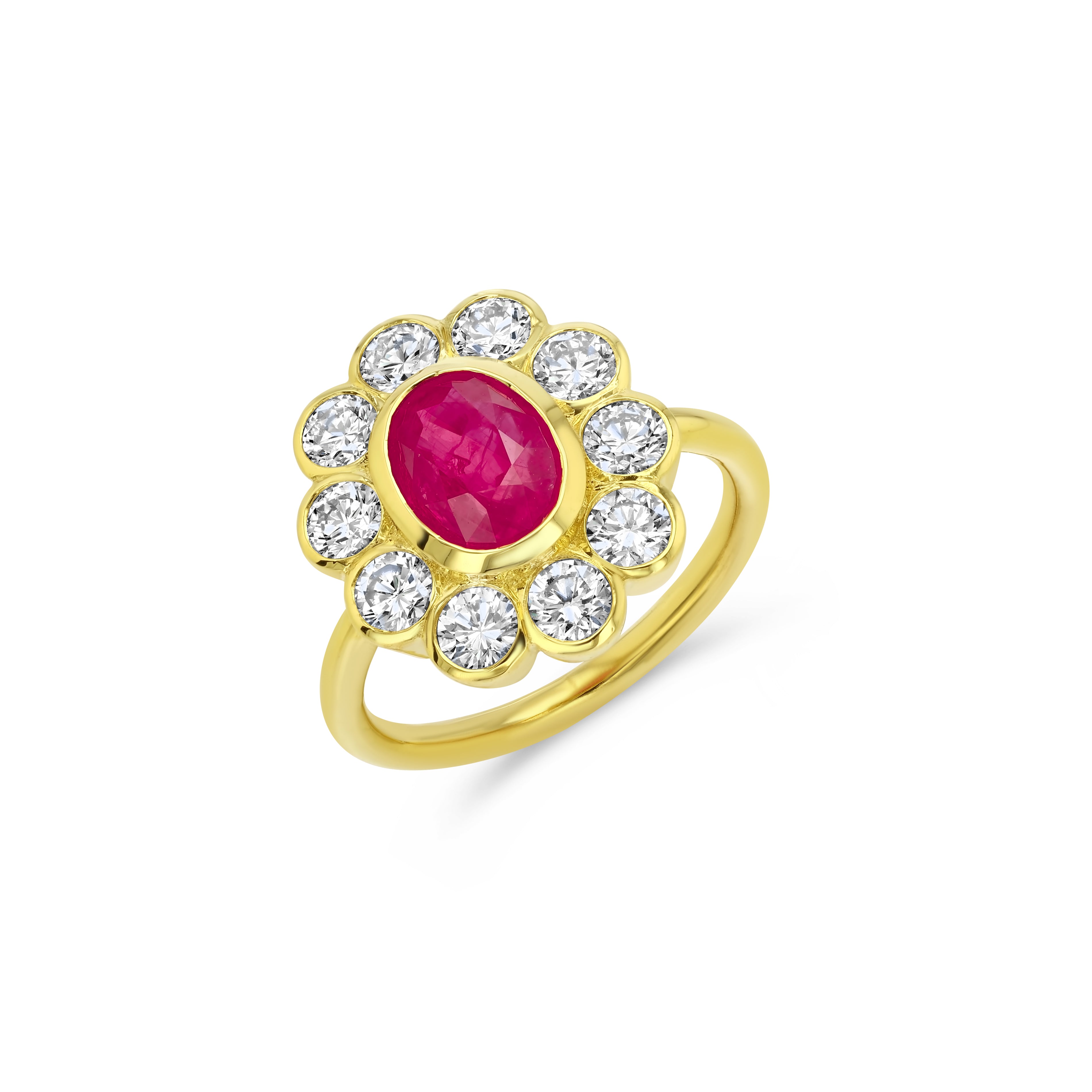 1.40ct Ruby Flower Ring