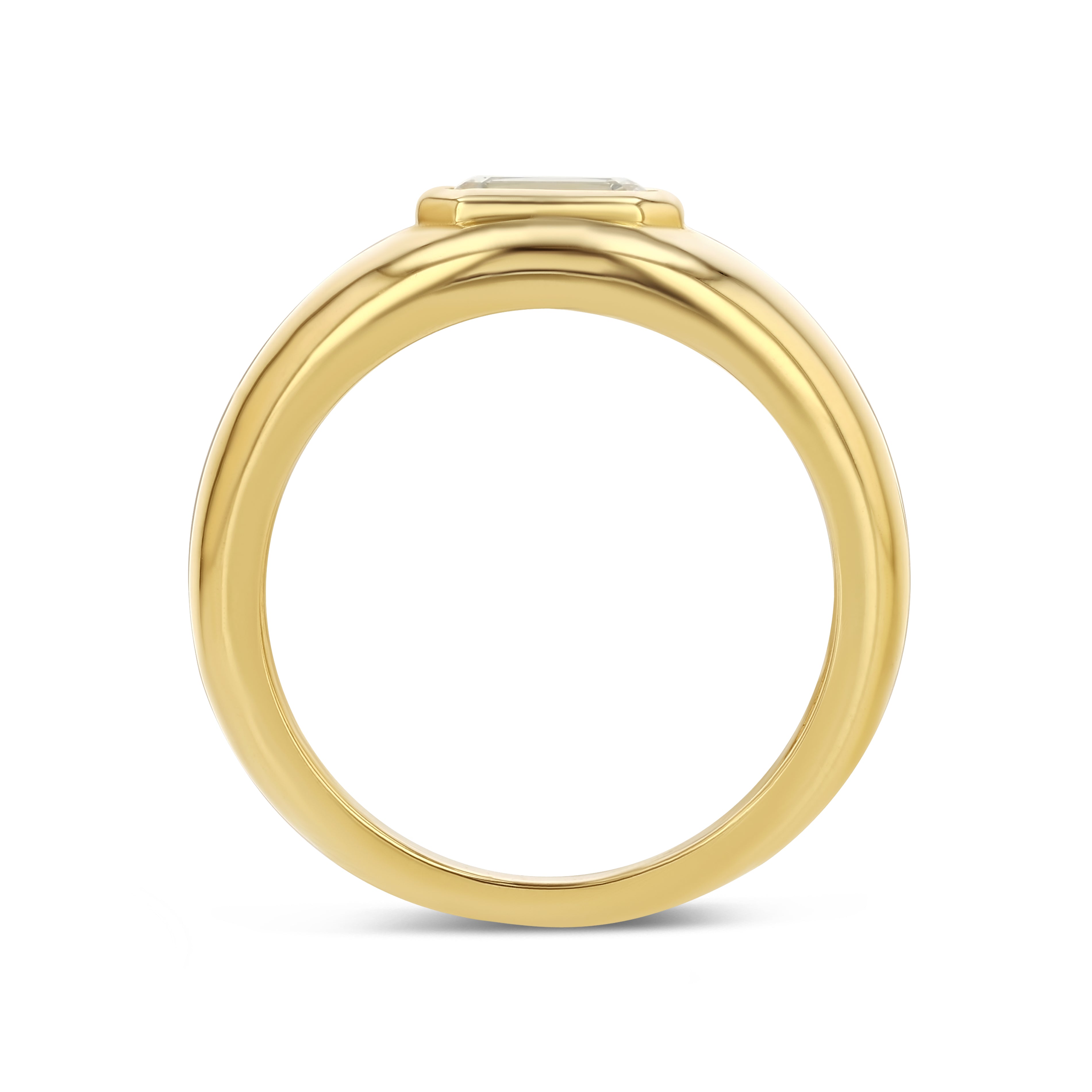 EMERALD CUT DIAMOND BEZEL CLOUD RING