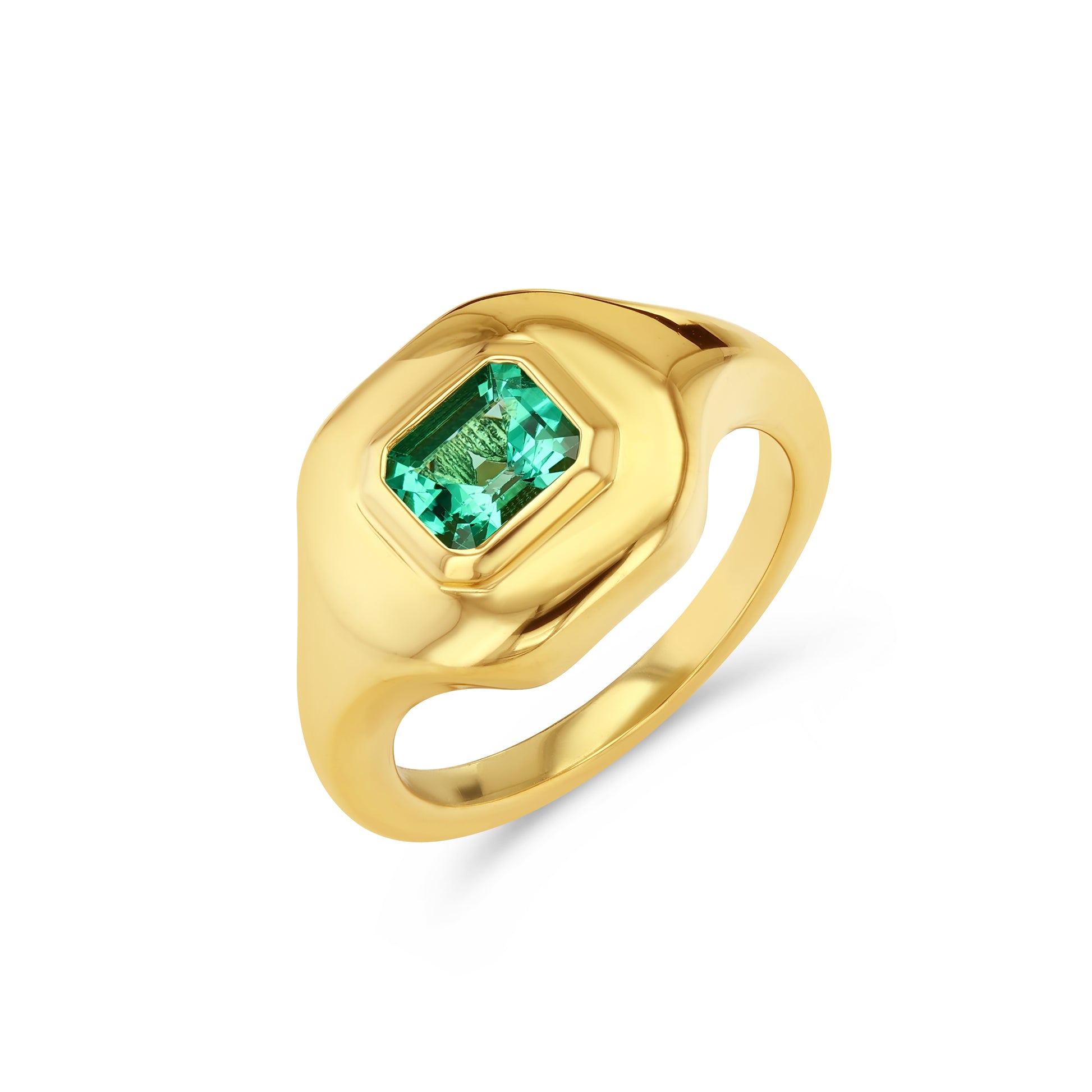 0.52ct Muzo Emerald Ripple Ring