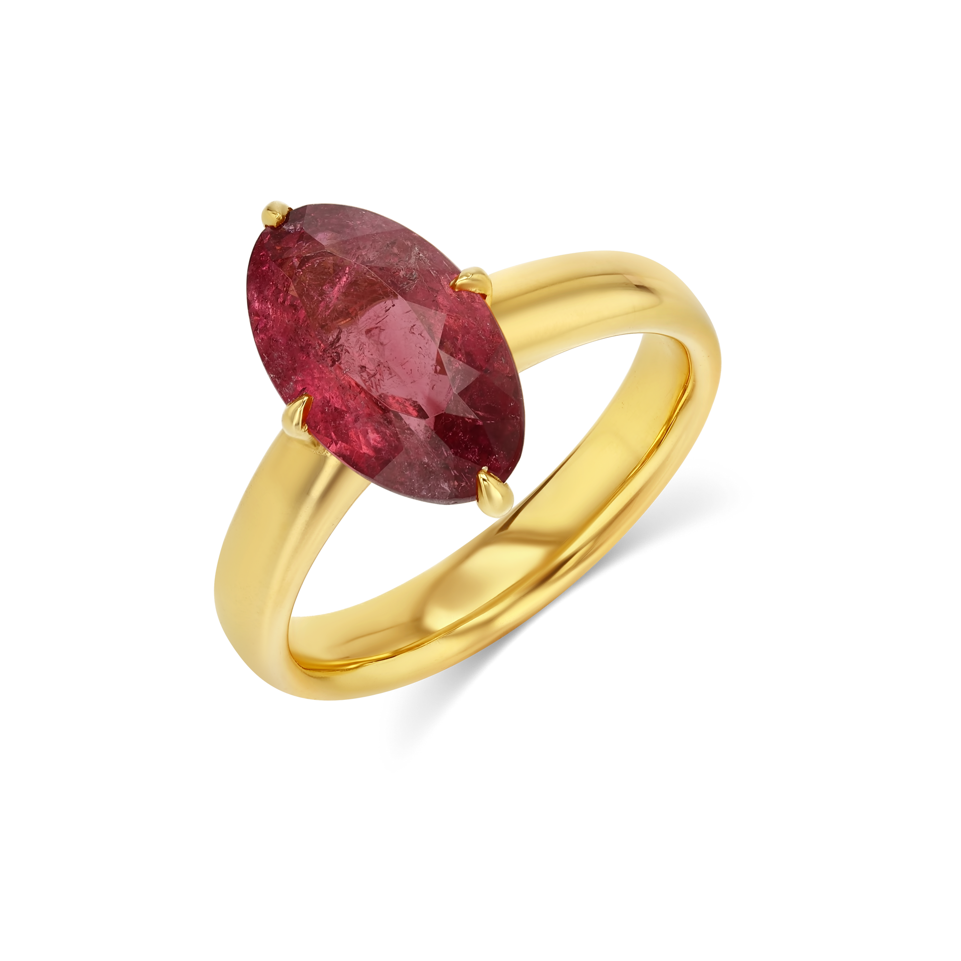 2.59ct Pink Tourmaline Oval Prong Ring