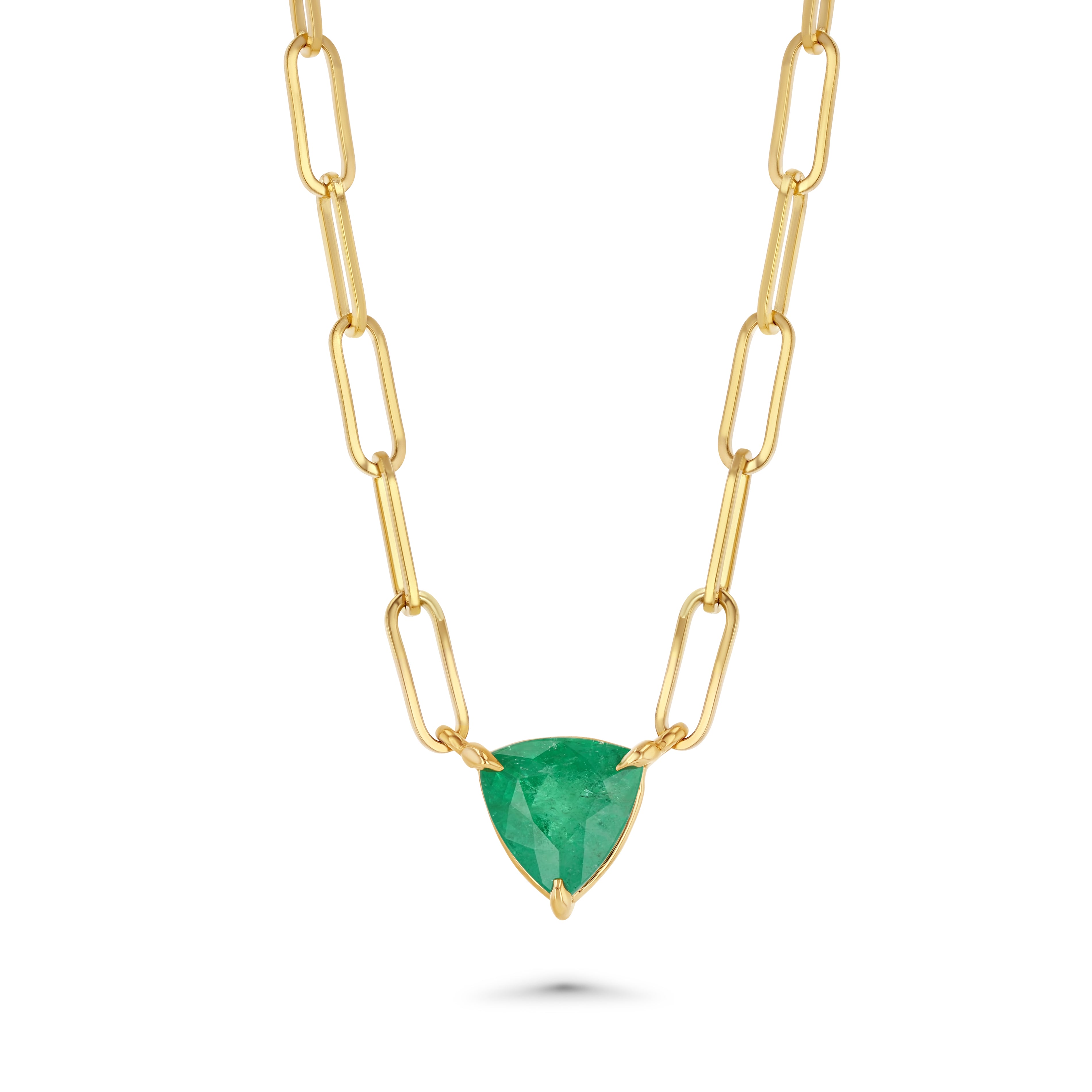 Emerald Trilliant Necklace