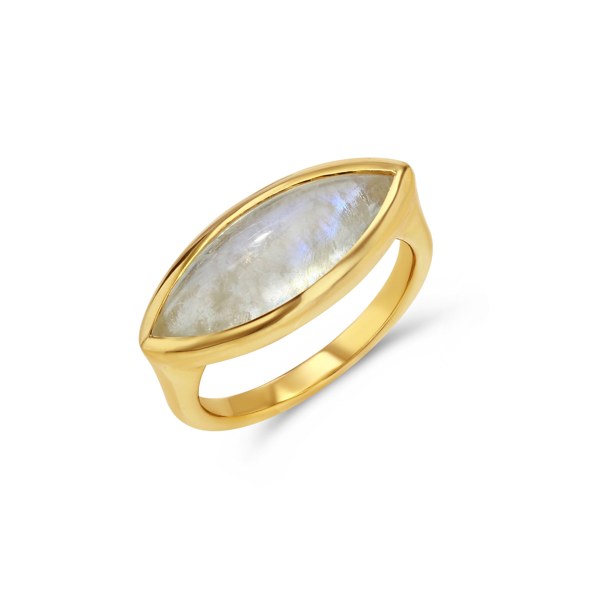 4.87ct Marquise Moonstone Bezel Ring