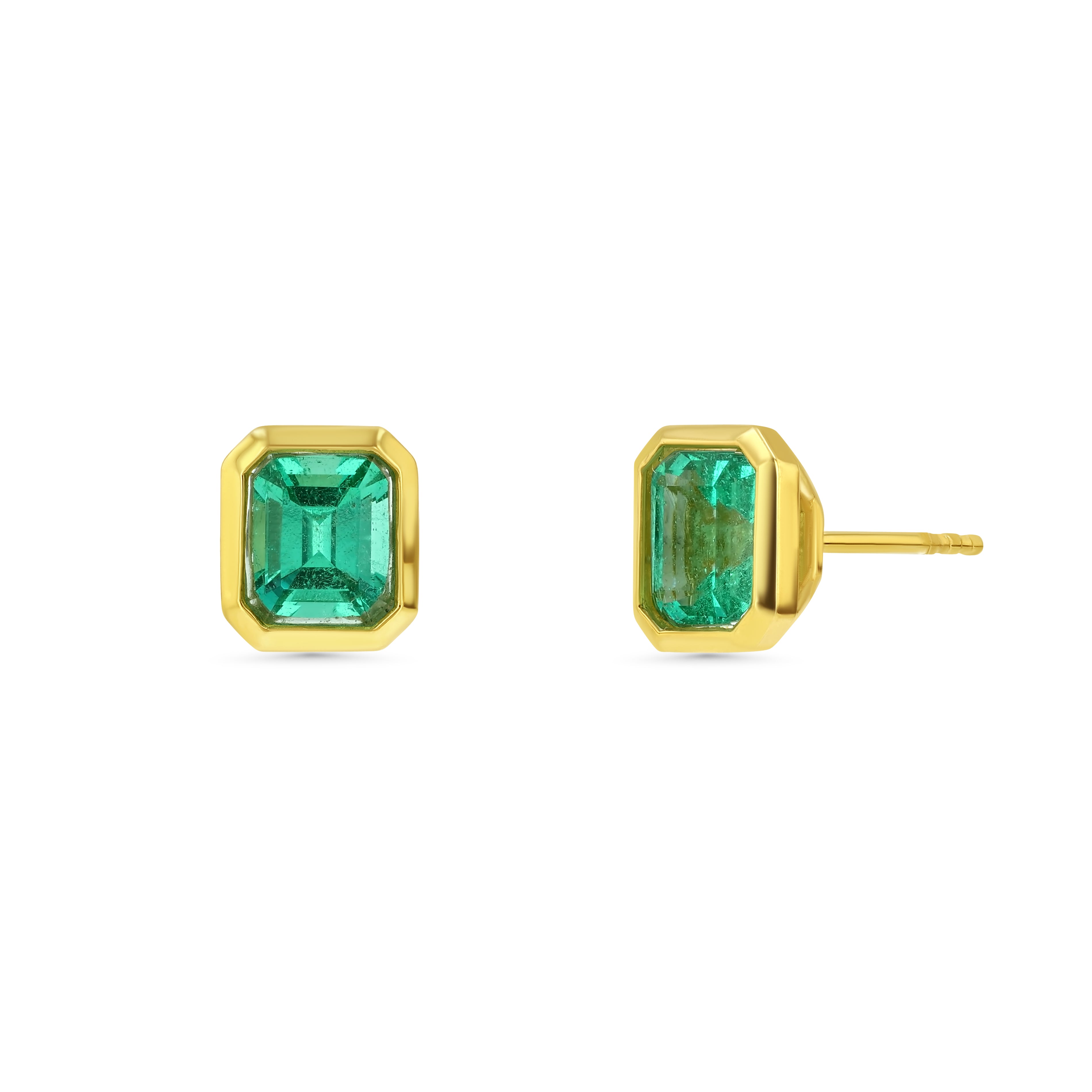 Muzo Emerald Bezel Earrings