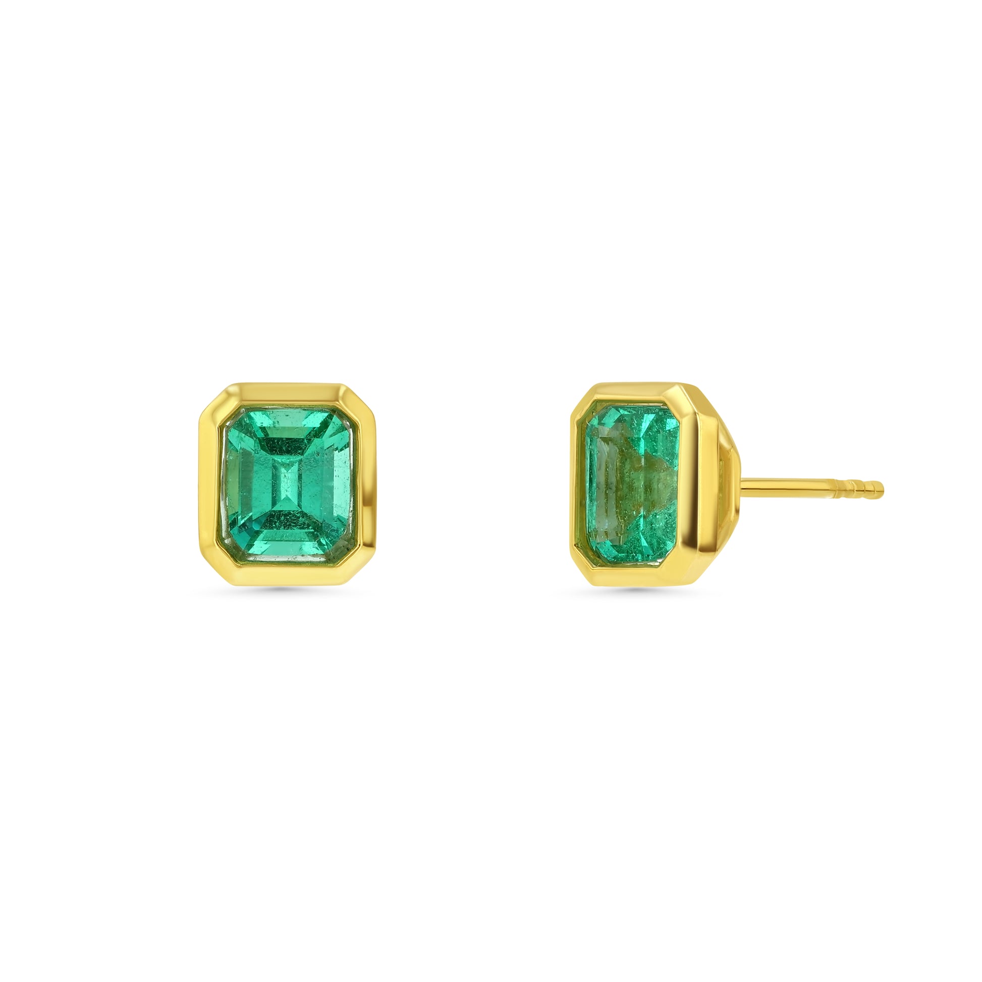 Muzo Emerald Bezel Earrings