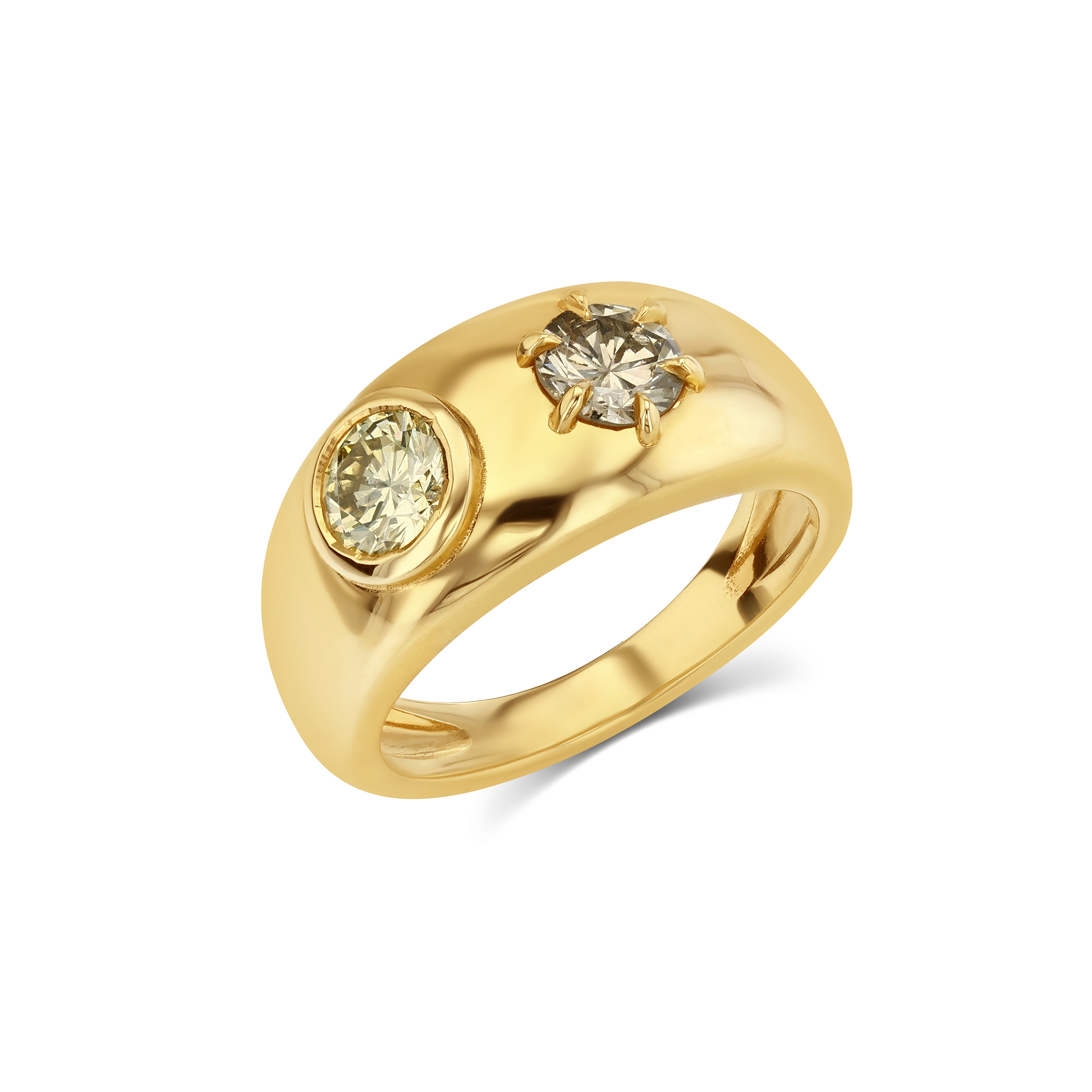 1.09tcw Champagne Diamond Barrett Ring