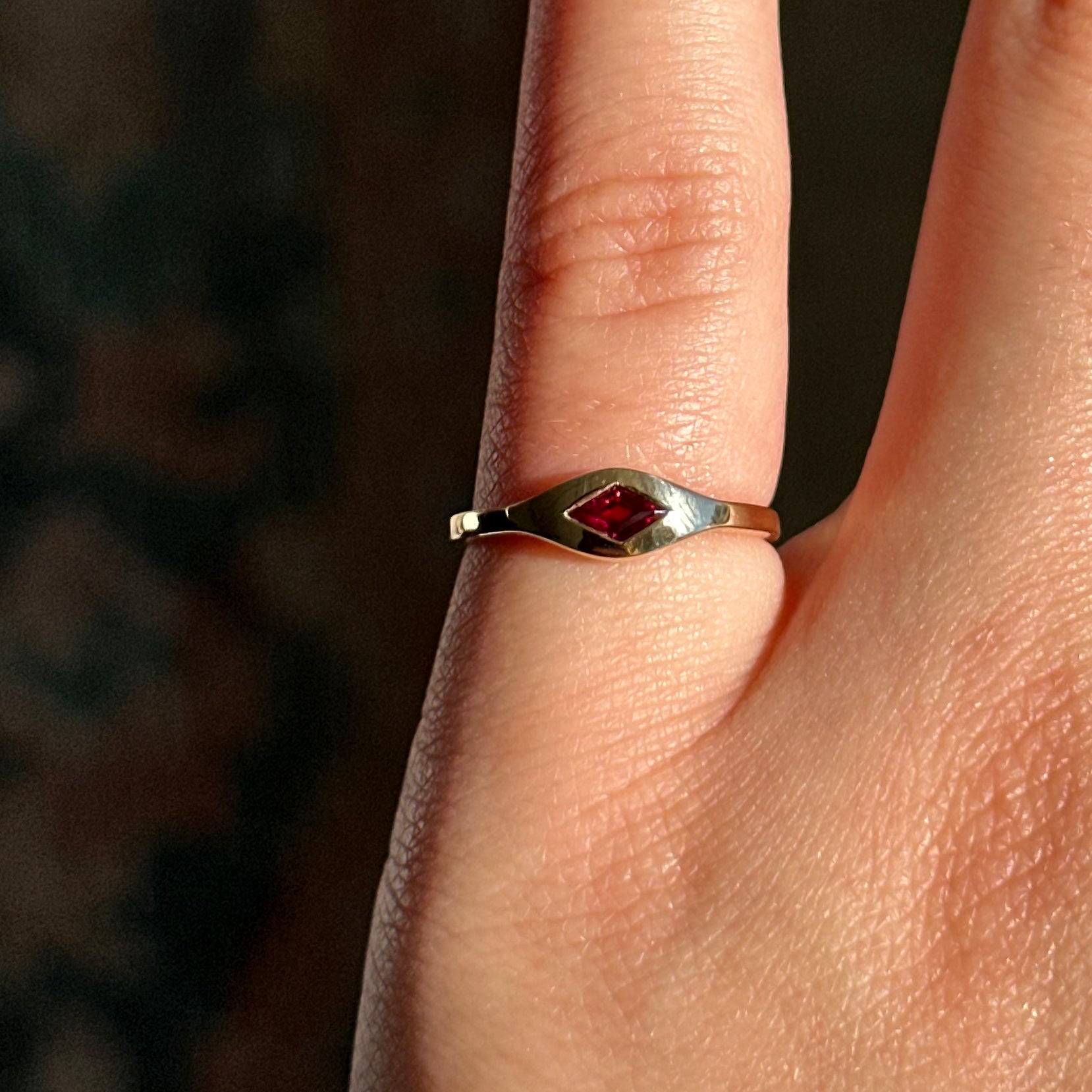 Anthill Garnet Signet Ring