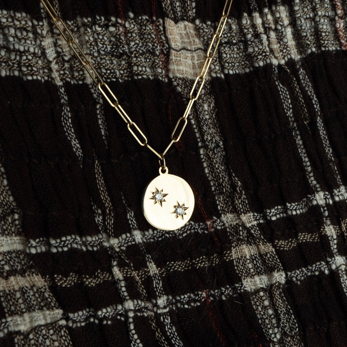 Birthstone Compass Charm 2 Stones