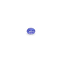A single oval-cut tanzanite gemstone with a vibrant periwinkle blue color, centered on a solid white background.