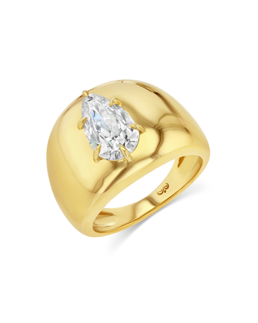2.35ct Old Mine Cut Pear Lab Diamond Cloud Ring