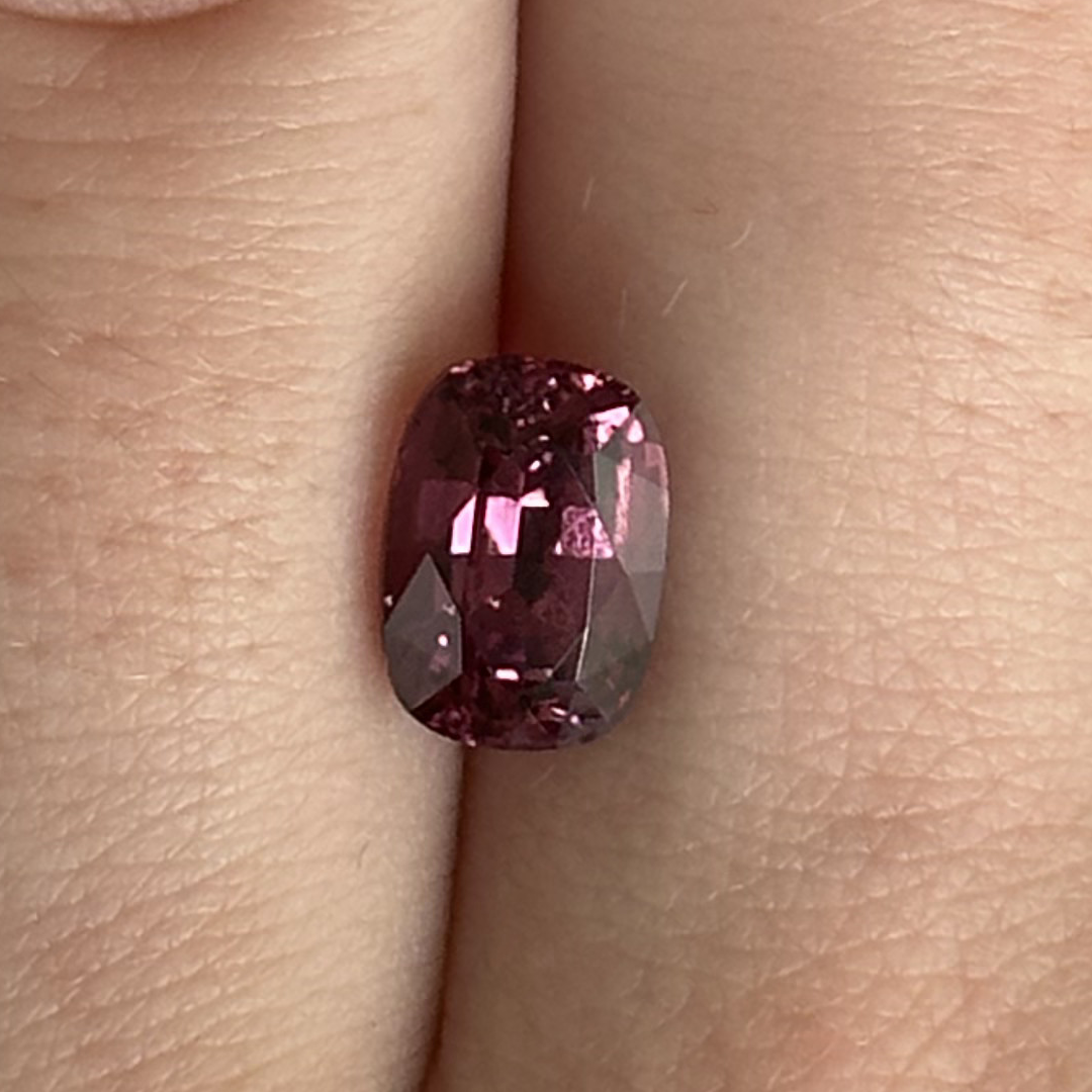 Bespoke 2.38ct Raspberry Spinel Cushion Cut