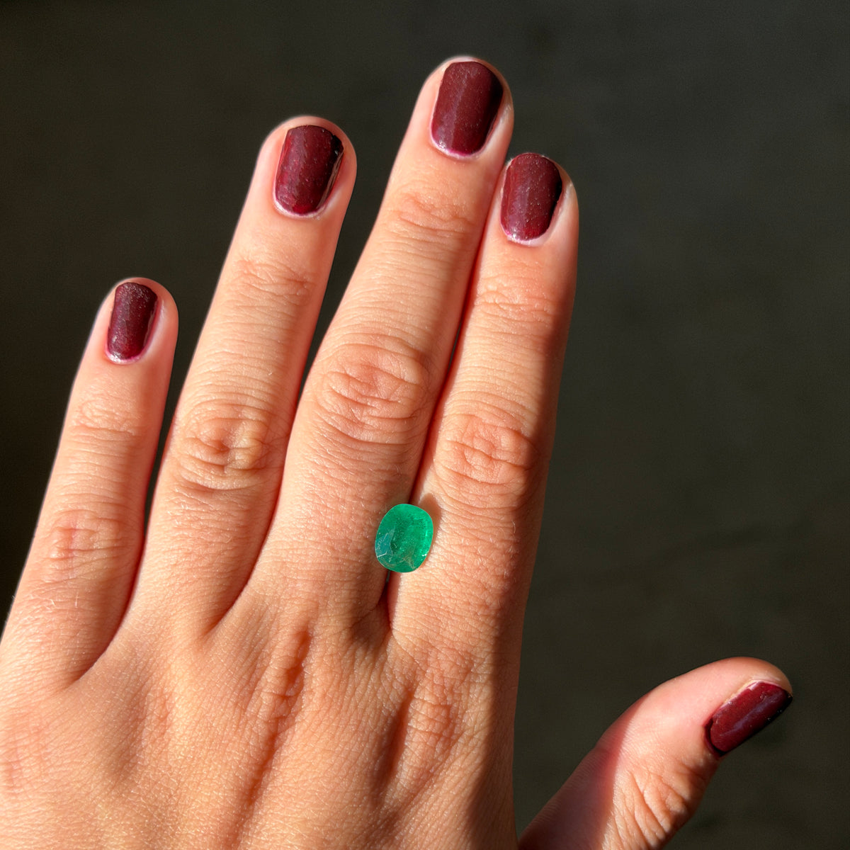 2.56ct Cushion Cut Zambian Emerald